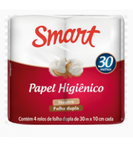 PAPEL HIGIENICO SMART FD 04 ROLOS 30X10CM