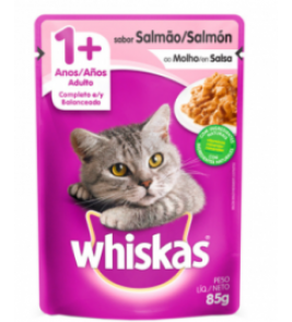 RACAO WHISKAS ADULTO SALMAO SACHE 85G