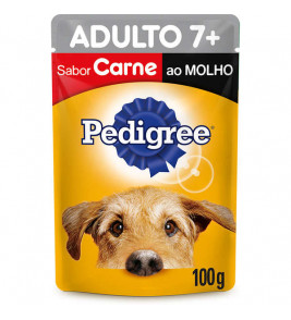 RACAO PEDIGREE ADULTO 7+ANOS CARNE MOLHO 100G