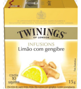 CHA TWININGS INFUSIONS LIMAO COM GENGIBRE 15G