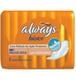 ABSORVENTE ALWAYS BASICO SECA COM ABAS 8UN