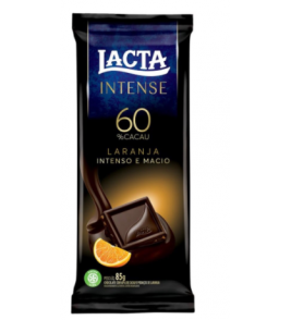 CHOCOLATE LACTA INTENSE 60%CACAU LARANJA 85G