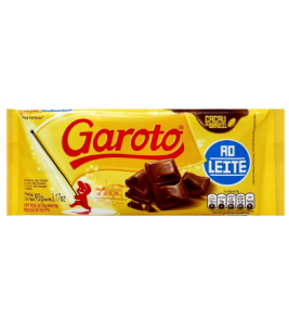 CHOCOLATE GAROTO AO LEITE BARRA 90G