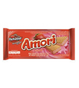 BISCOITO RICHESTER AMORI WAFER MORANGO 120G