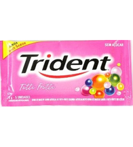 GOMA DE MASCAR ADAMS TRIDENT TUTT FRUT 5UN 8G