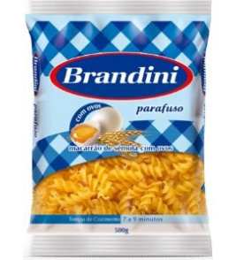 MASSA BRANDINI PARAFUSO COM OVOS 500G