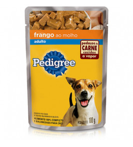 RACAO PEDIGREE ADULTO FRANGO MOLHO POUCH 100G