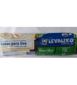 SACO DE LIXO GIROMIX PRETO EM ROLO 40UN 15L