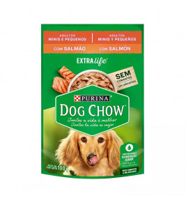 RACAO DOG CHOW ADUL MINI PEQUENOS SALMAO 100G